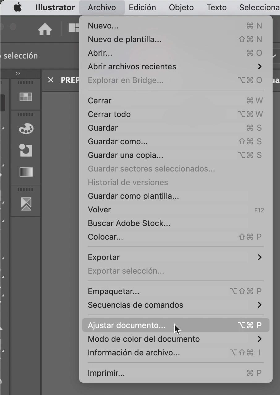 Margen de sangrado de 3 mm en un documento nuevo de Adobe Illustrator